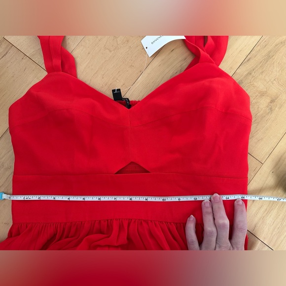 Banana Republic Poppy Red Summer Dress with Accordion Skirt and Cutout - Picture 7 of 9